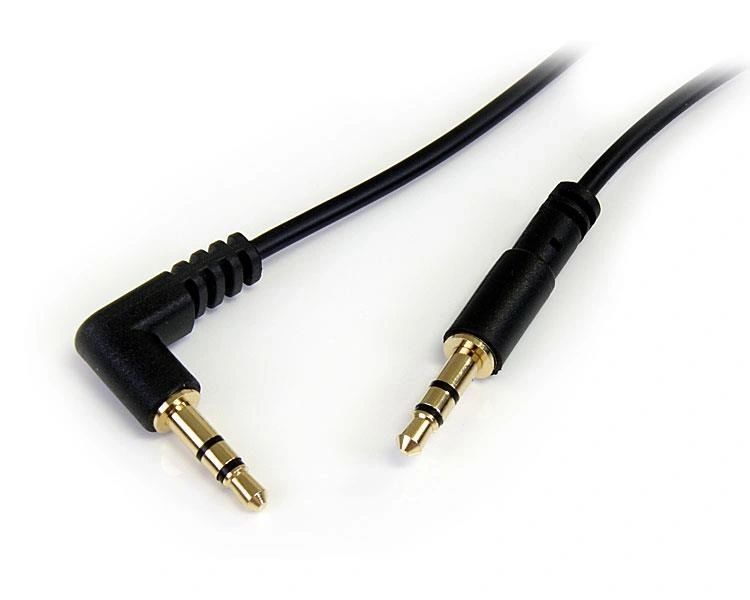 StarTech.com Cable de 1,8m de Audio Estéreo de 3,5mm Acodado en Ángulo a la Derecha - Macho a Macho