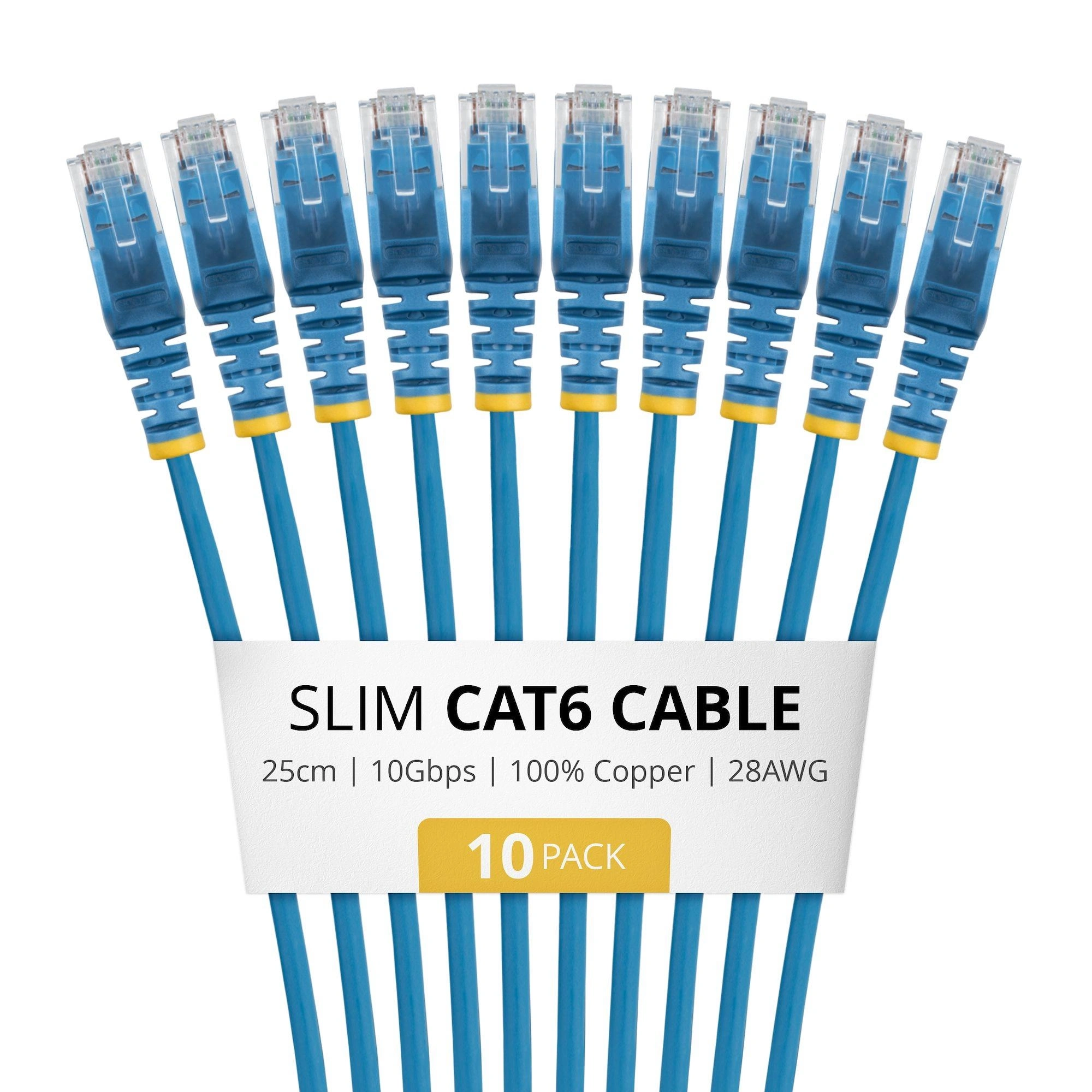 StarTech.com N6PAT25CMBLS10PK cable de red Azul 0,25 m Cat6 U/UTP (UTP)