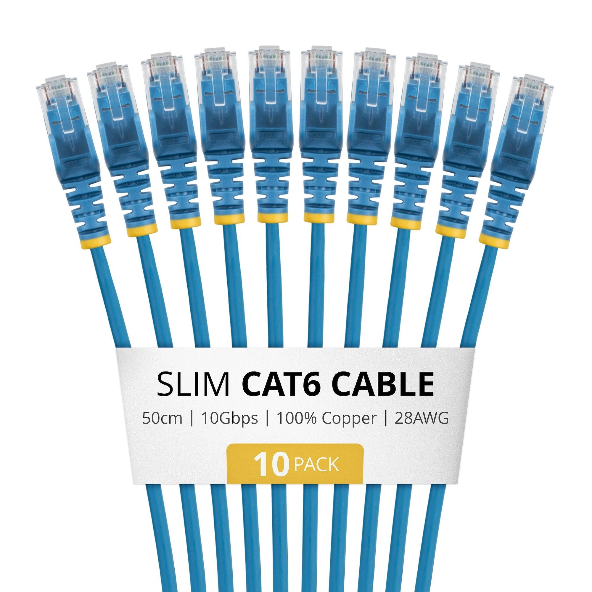 StarTech.com N6PAT50CMBLS10PK cable de red Azul 0,5 m Cat6 U/UTP (UTP)