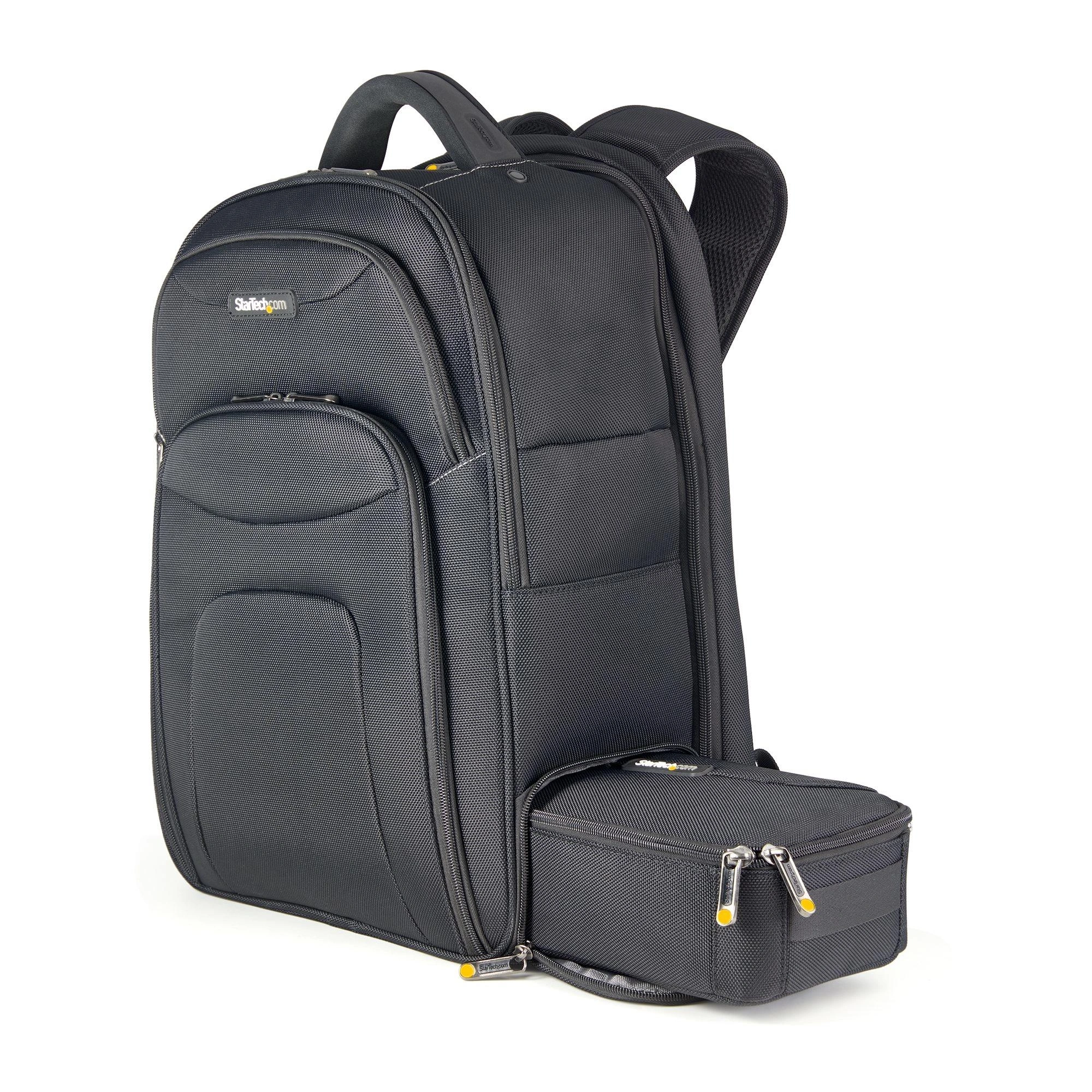StarTech.com Mochila Ergonómica con Carcasa de Accesorios Removible para Ordenador Portátil de 17,3 Pulgadas - Morral para Profesionales de la In