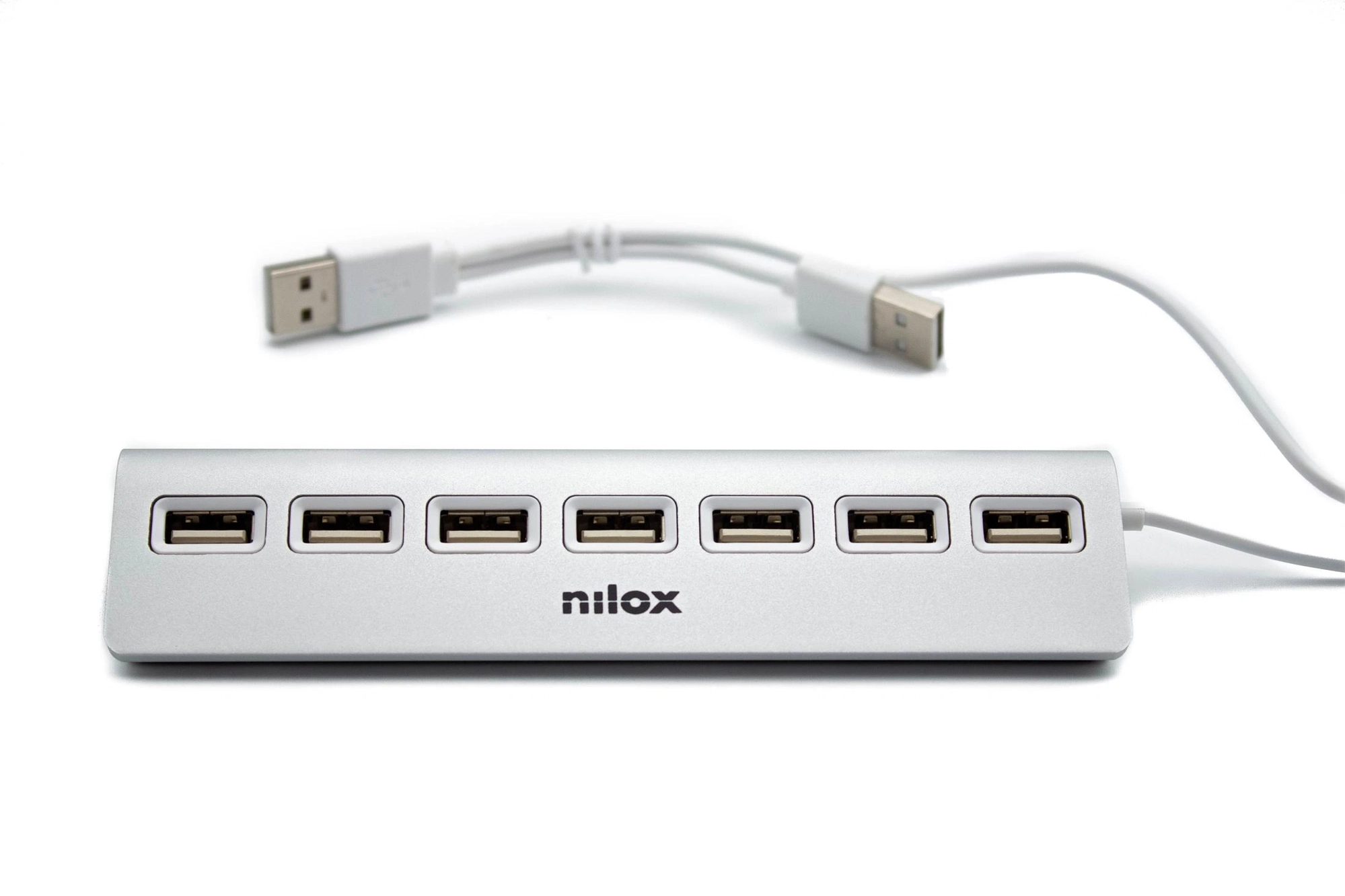 Nilox HUB sobremesa de aluminio con 7 puertos USB 2.0