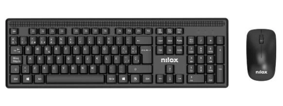 Nilox NXKMWE011 teclado Ratón incluido Oficina RF inalámbrico Español Negro
