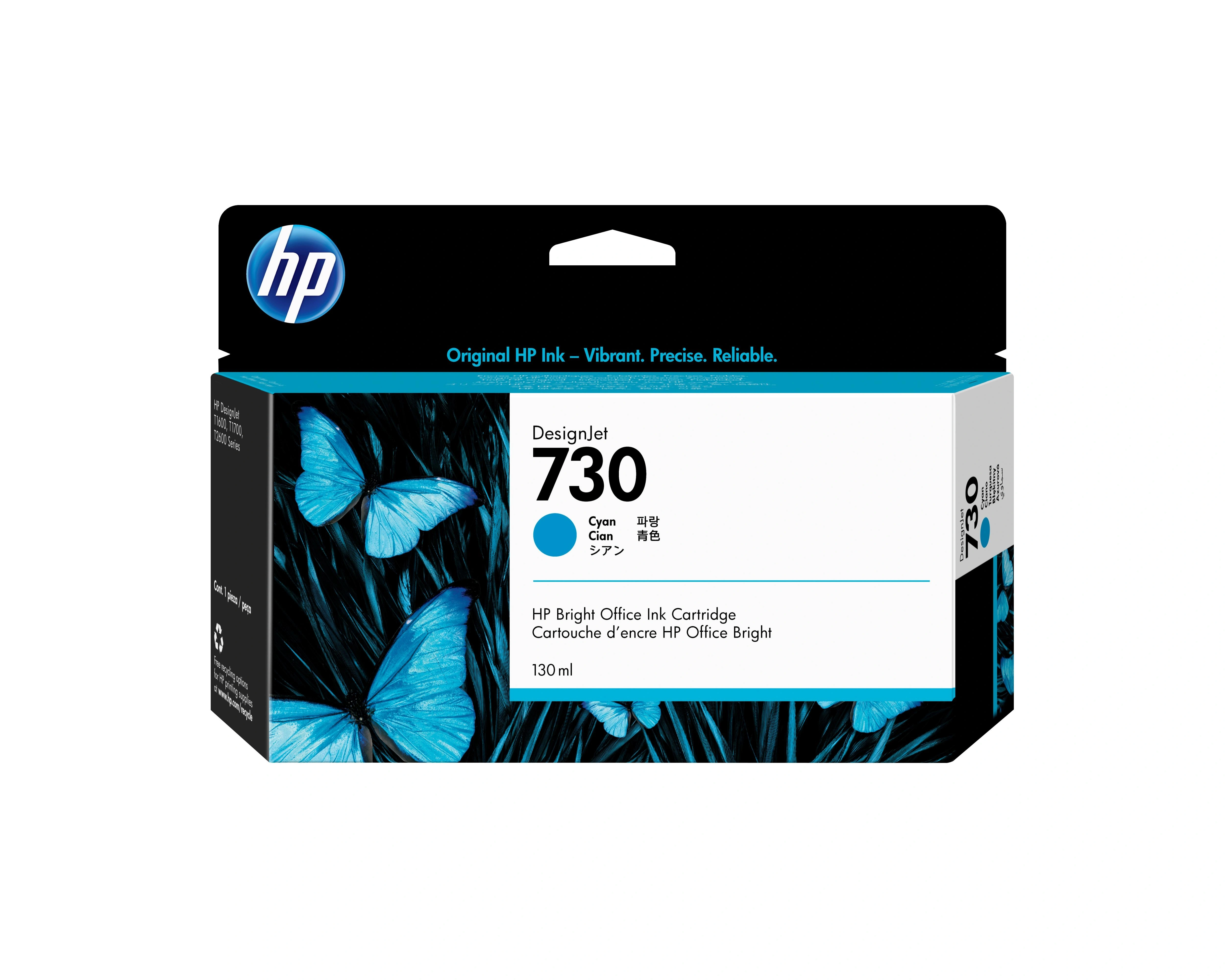 HP Cartucho de tinta DesignJet 730 cian de 130 ml