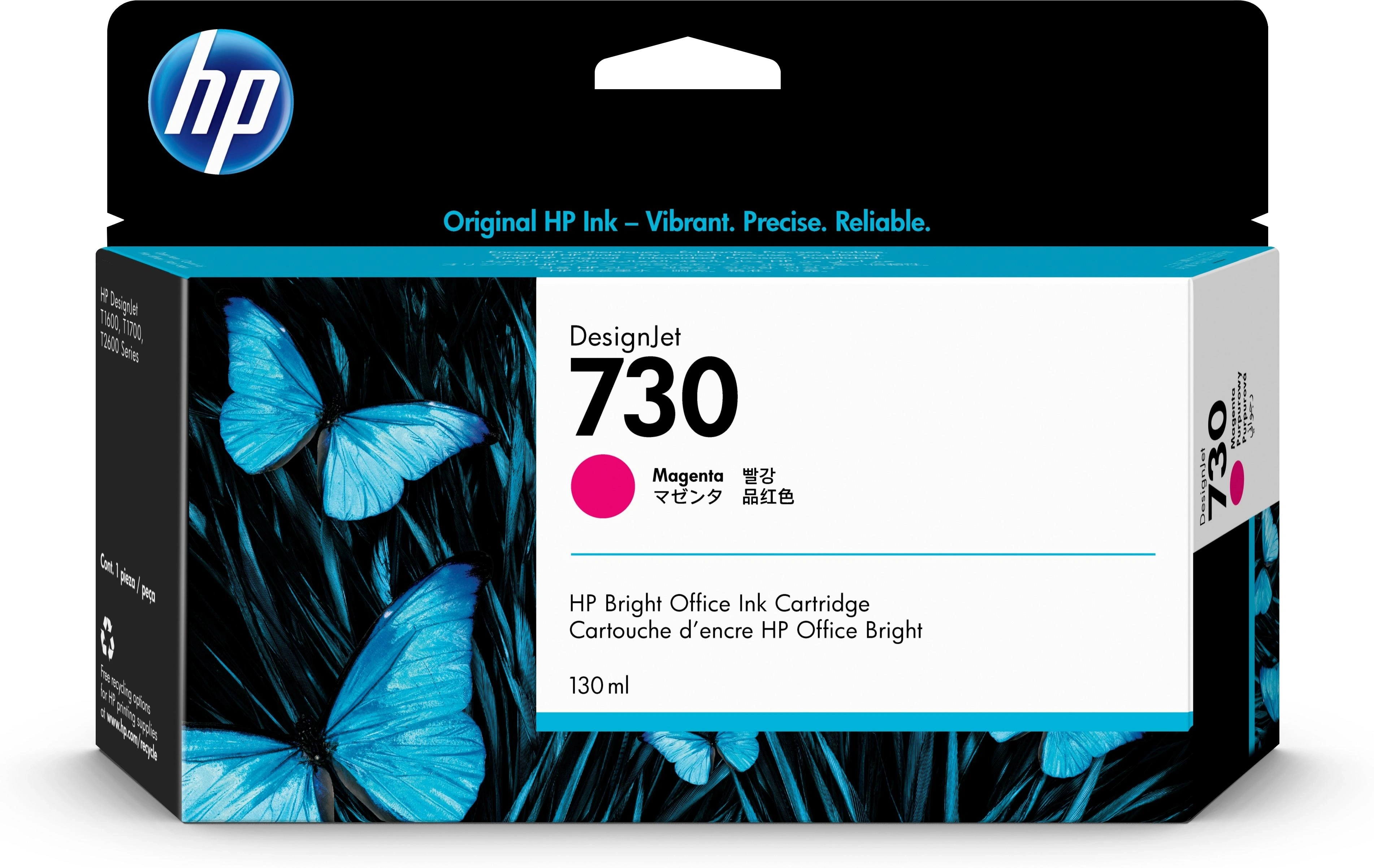 HP Cartucho de tinta DesignJet 730 magenta de 130 ml