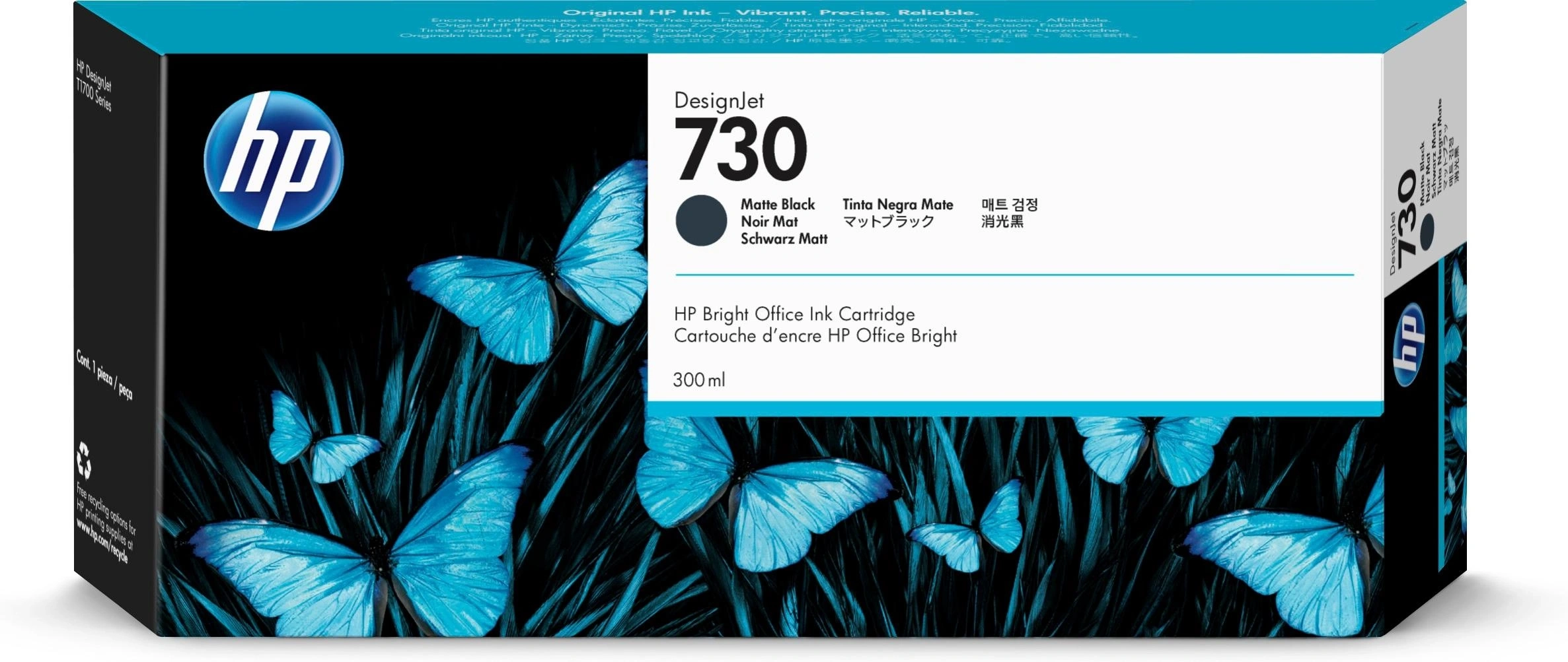 HP Cartucho de tinta DesignJet 730 negro mate de 300 ml