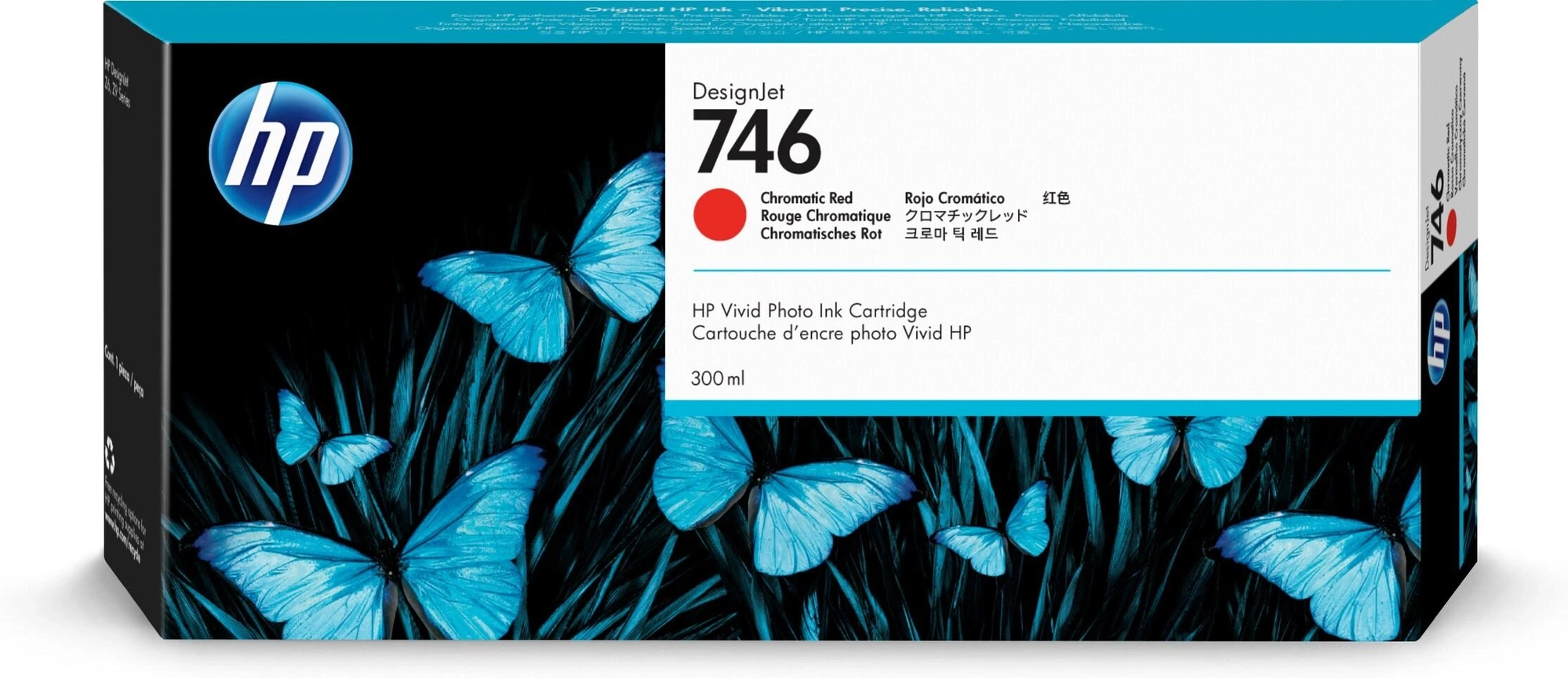 HP Cartucho de tinta roja cromática DesignJet 746 de 300 ml