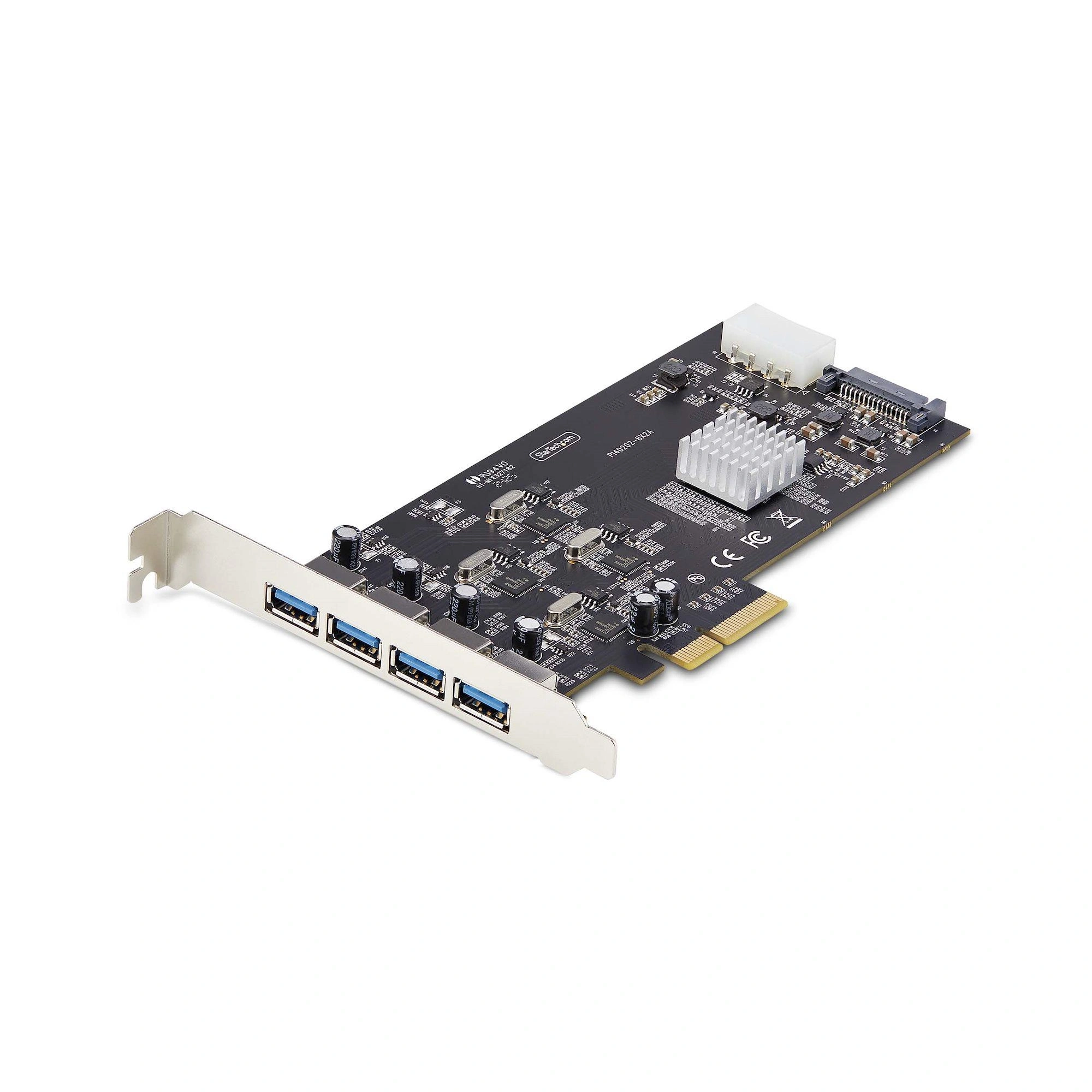 StarTech.com Tarjeta PCI Express de 4 Puertos USB-A - Tarjeta PCIe USB 3.2 de 5Gbps - 4 Controladores USB Independientes - Hub Interno USB-A - Wi