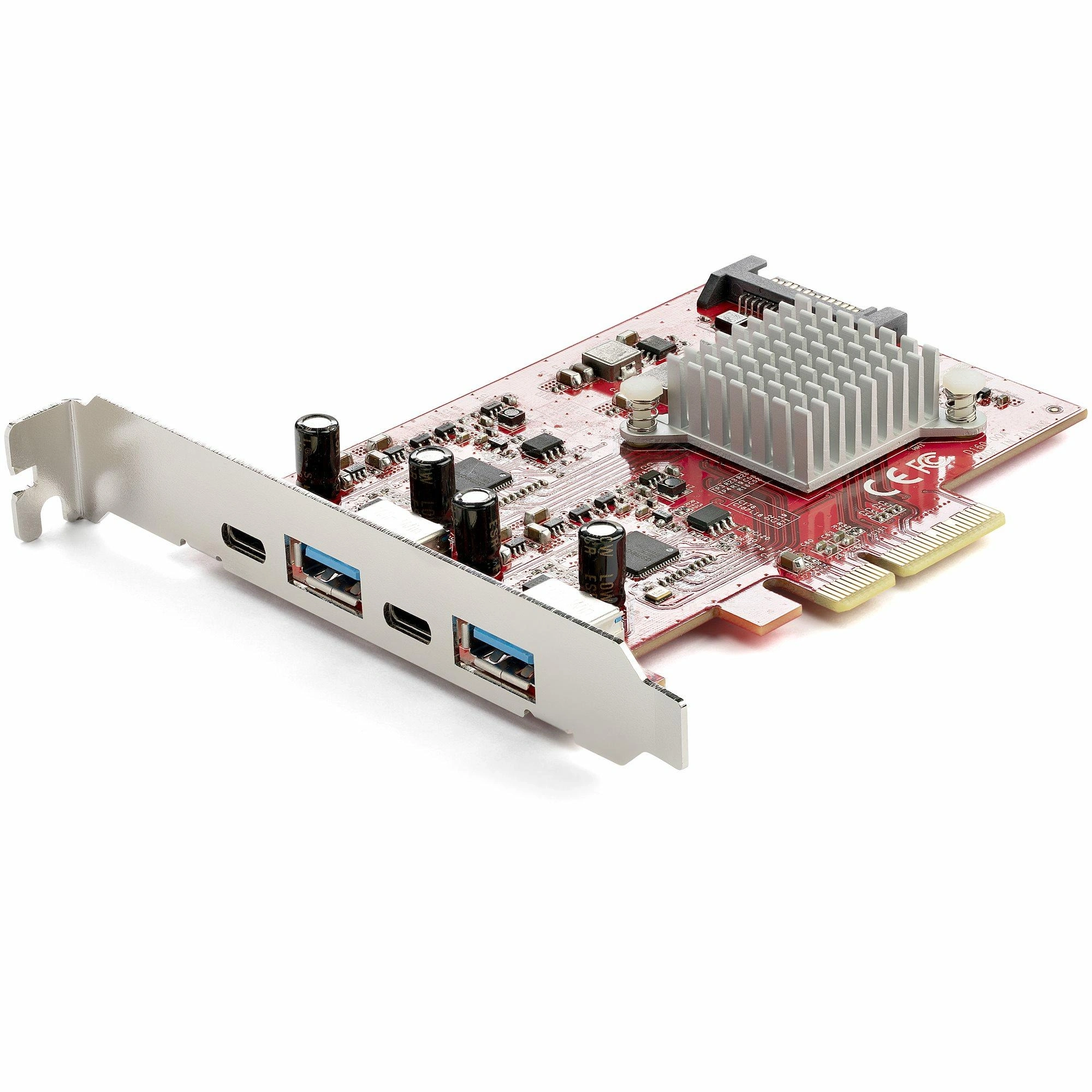 StarTech.com Tarjeta PCIe de 4 Puertos USB - Tarjeta de Expansión PCI Express USB de 10Gbps con 2 Controladores - 2 Puertos USB-C y 2 Puertos USB