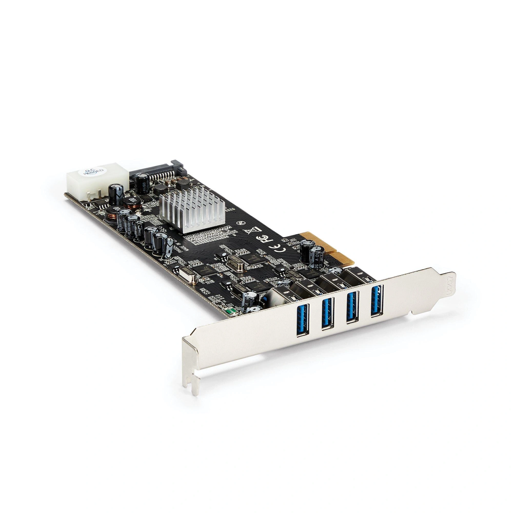 StarTech.com Adaptador Tarjeta PCI Express PCI-E 4 Puertos USB 3.0 UASP 2 Canales de 5Gbps con Alimentación Molex SATA
