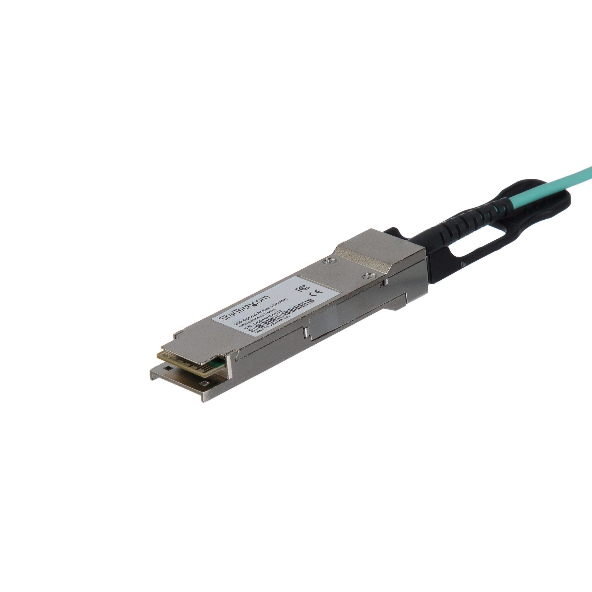 StarTech.com Cable de 10m AOC QSFP+ a QSFP+ 40G Compatible con MSA sin Codificar - Fibra Óptica Activa QSFP+ de 40 GbE - Cable Módulo Transceptor