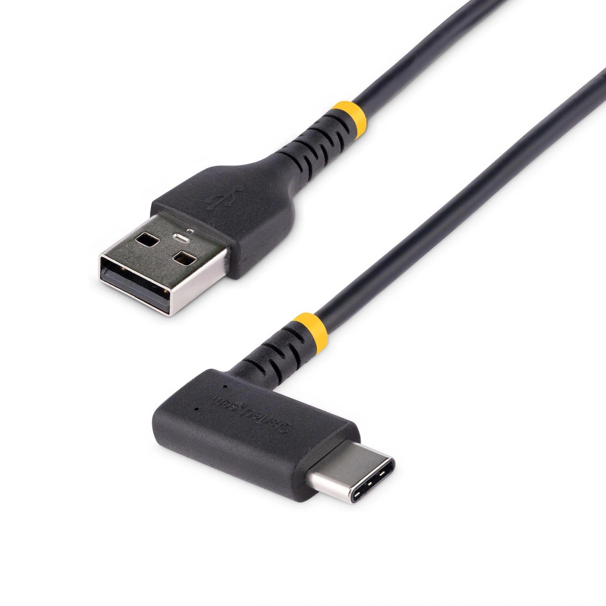 StarTech.com Cable de Carga USB-A a USB-C de 1m - Cable de Carga Rápida de Servicio Pesado USB Tipo C - Cable USB 2.0 - Cable USB Tipo C Acodado
