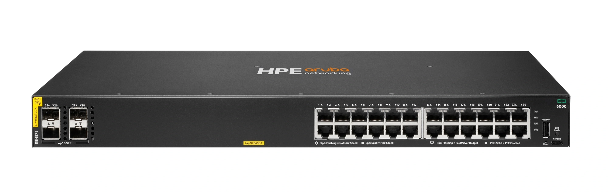 Hpe aruba networking cx 6000 24p 10m/100m/1g class4 poe 4p sfp r8n87b – imagen 2