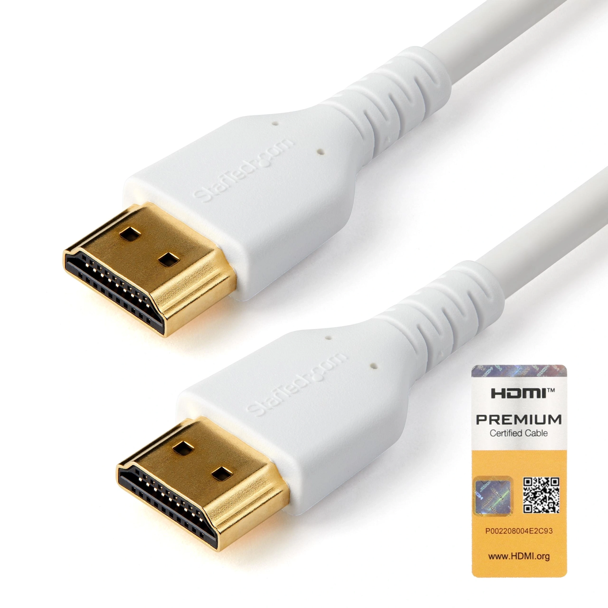 StarTech.com Cable de 2m HDMI 2.0 Certificado Premium de alta velocidad con Ethernet - Durable - UHD 4K 60Hz - con Fibra de Aramida - HDMI 2.0 -