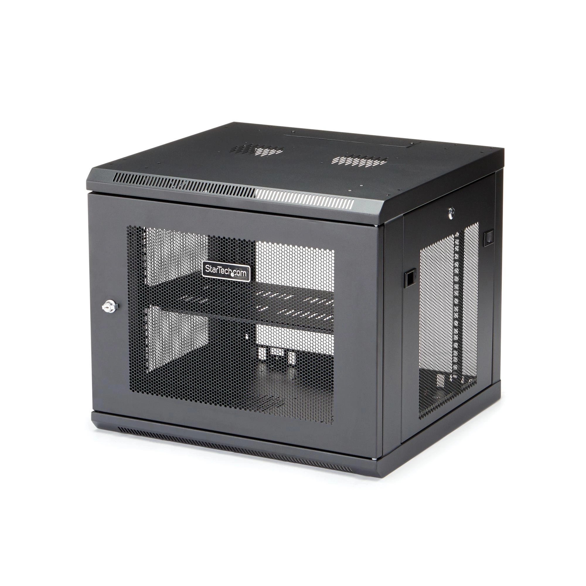 StarTech.com Armario Rack de Pared para Servidores 9U 19"4 Columnas y Estante 1U - Rack de Servidores de Montaje en Pared - Rack Ventilado para E
