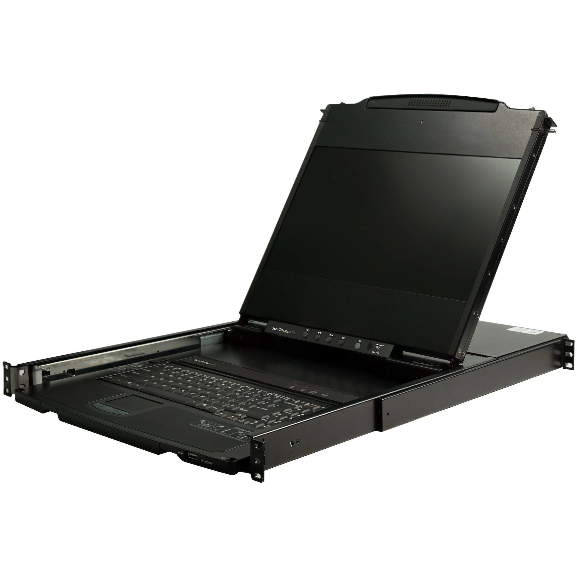StarTech.com Consola KVM de Doble Carril HD 1080p para Rack de Servidores - Teclado QWERTY - KVM de 1 Puerto DVI/VGA con Monitor LCD de 17" - Swi