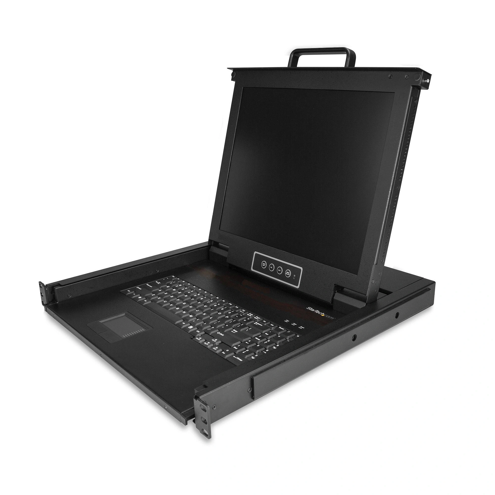 StarTech.com Consola KVM de Montaje en Rack - Teclado QWERTY - KVM para Rack de Servidores de 1 puerto VGA con Monitor LCD de 17" - Switch KVM 1U