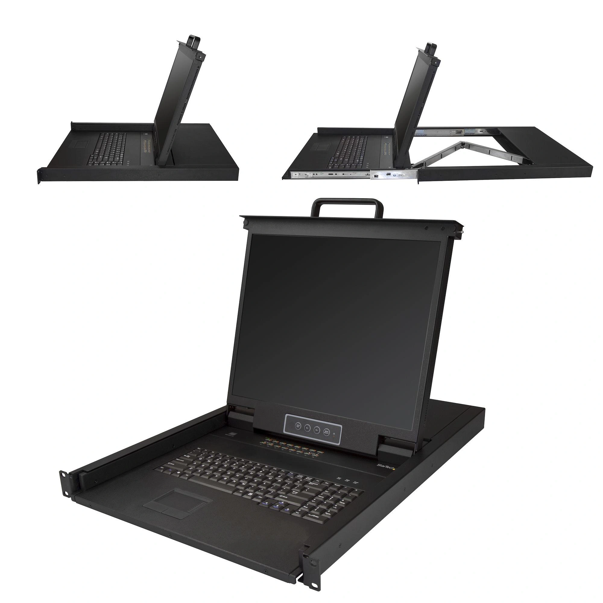 StarTech.com Consola KVM de 16 puertos para Montaje en Rack - Teclado QWERTY - con Cables de 1,8m - Conmutador KVM con Monitor LCD de 19" - Switc