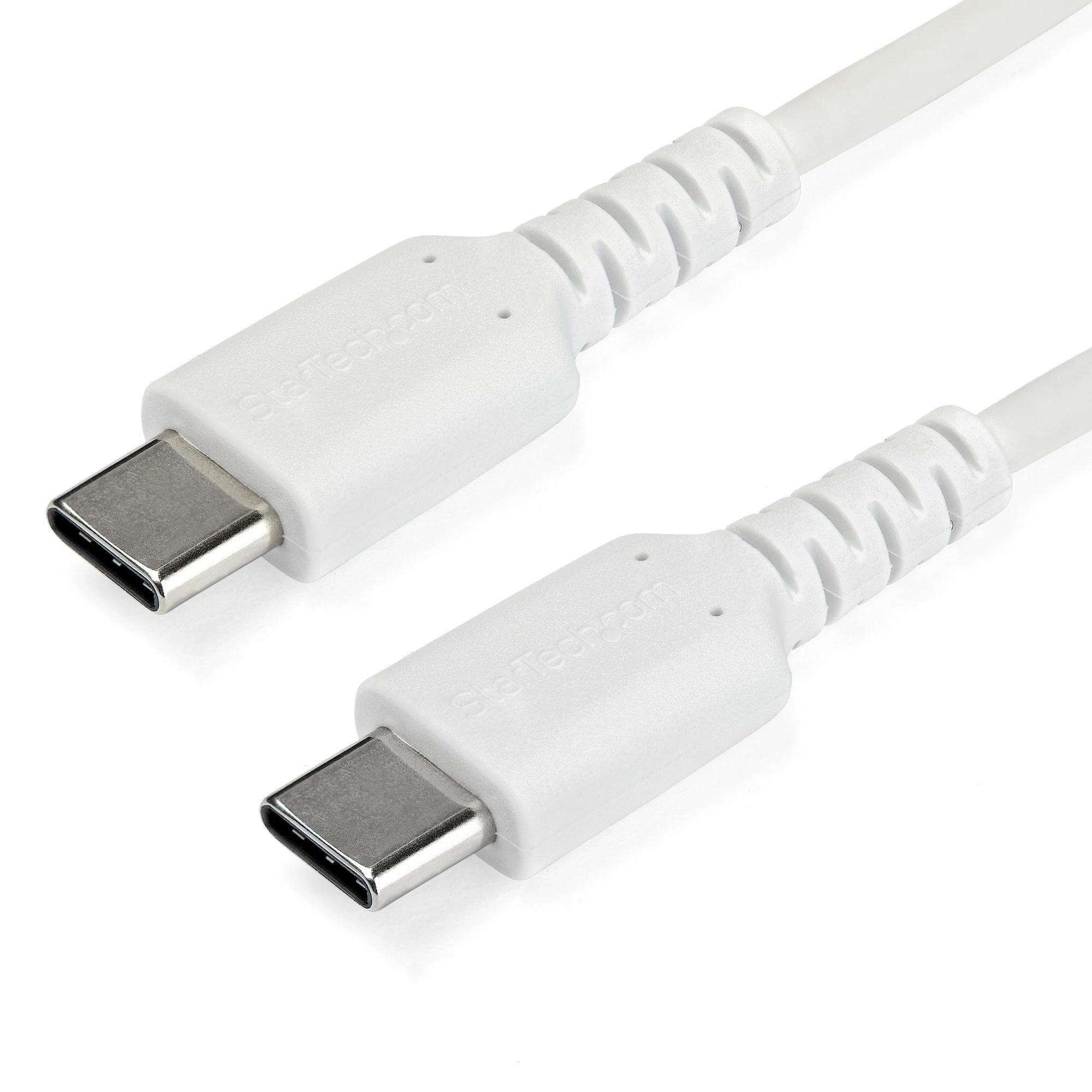 StarTech.com Cable de 2m de Carga USB C - de Carga Rápida y Sincronización USB 2.0 Tipo C a USB C para Portátiles - Revestimiento TPE de Fibra de
