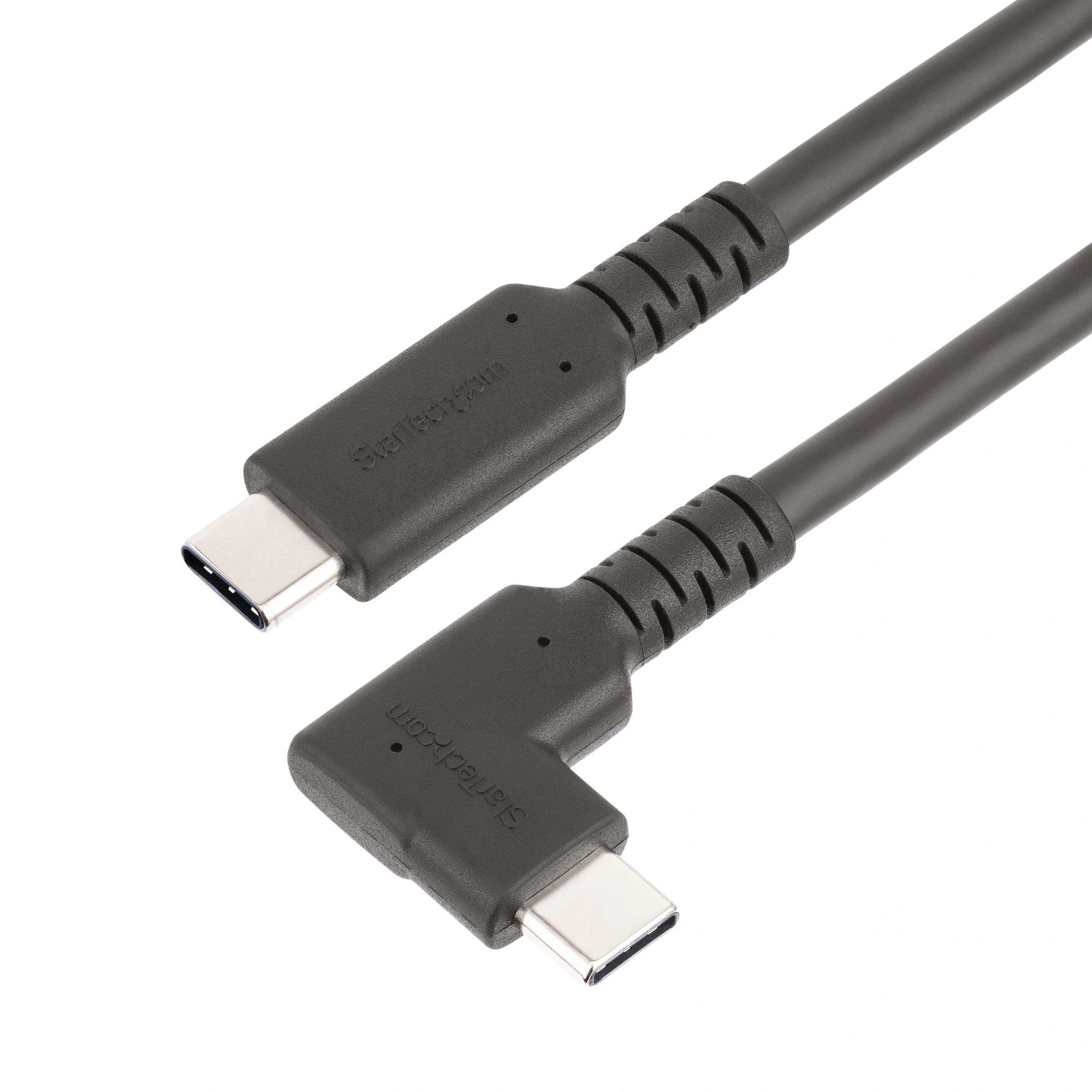 StarTech.com Cable de 2m USB-C Resistente Acodado a la Derecha - USB 3.2 Gen 1 (5 Gbps) - Cable de Transferencia USB Tipo C - DP de Modo Alt 4K 6