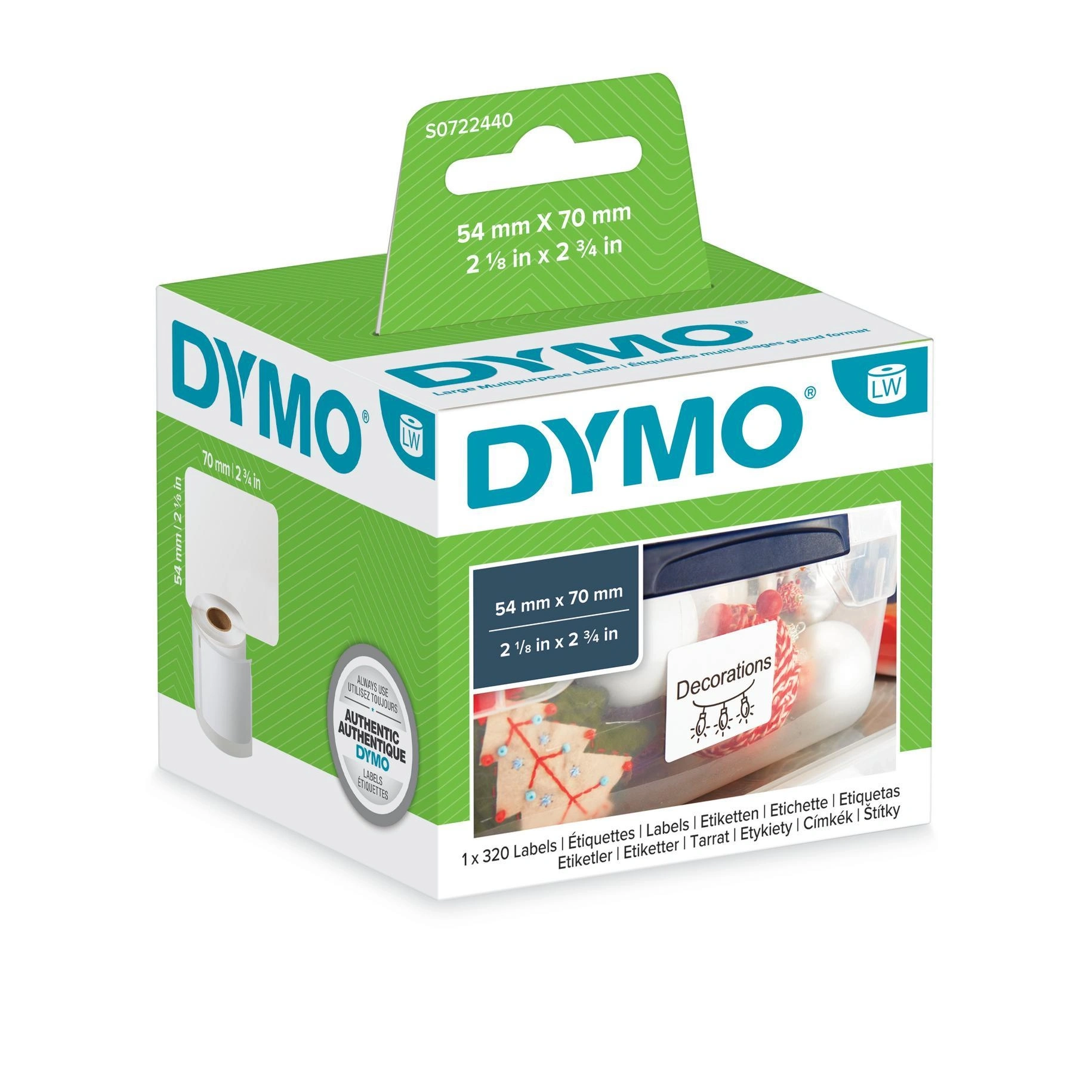 DYMO LW - Etiquetas multiuso - 54 x 70 mm - S0722440