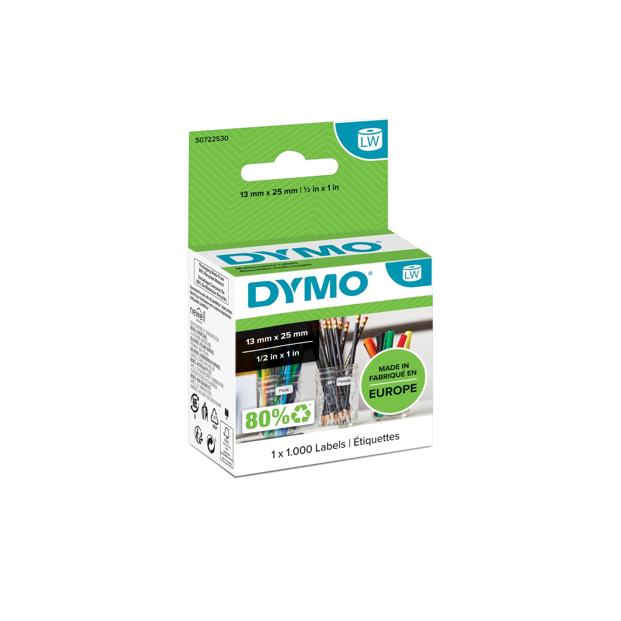 DYMO LW - Etiquetas multiuso - 13 x 25 mm - S0722530