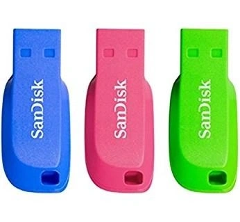 SanDisk Cruzer Blade 16GB unidad flash USB USB tipo A 2.0 Azul, Verde, Rosa