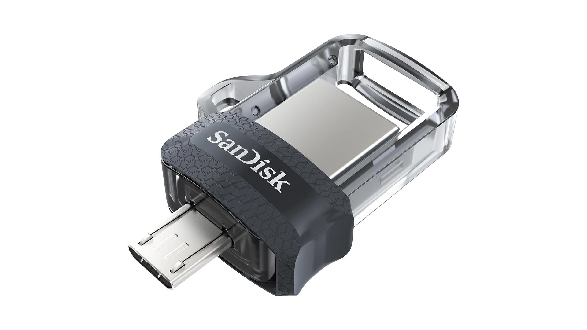 SanDisk Ultra Dual m3.0 unidad flash USB 128 GB USB Type-A / Micro-USB 3.2 Gen 1 (3.1 Gen 1) Negro, Plata, Transparente