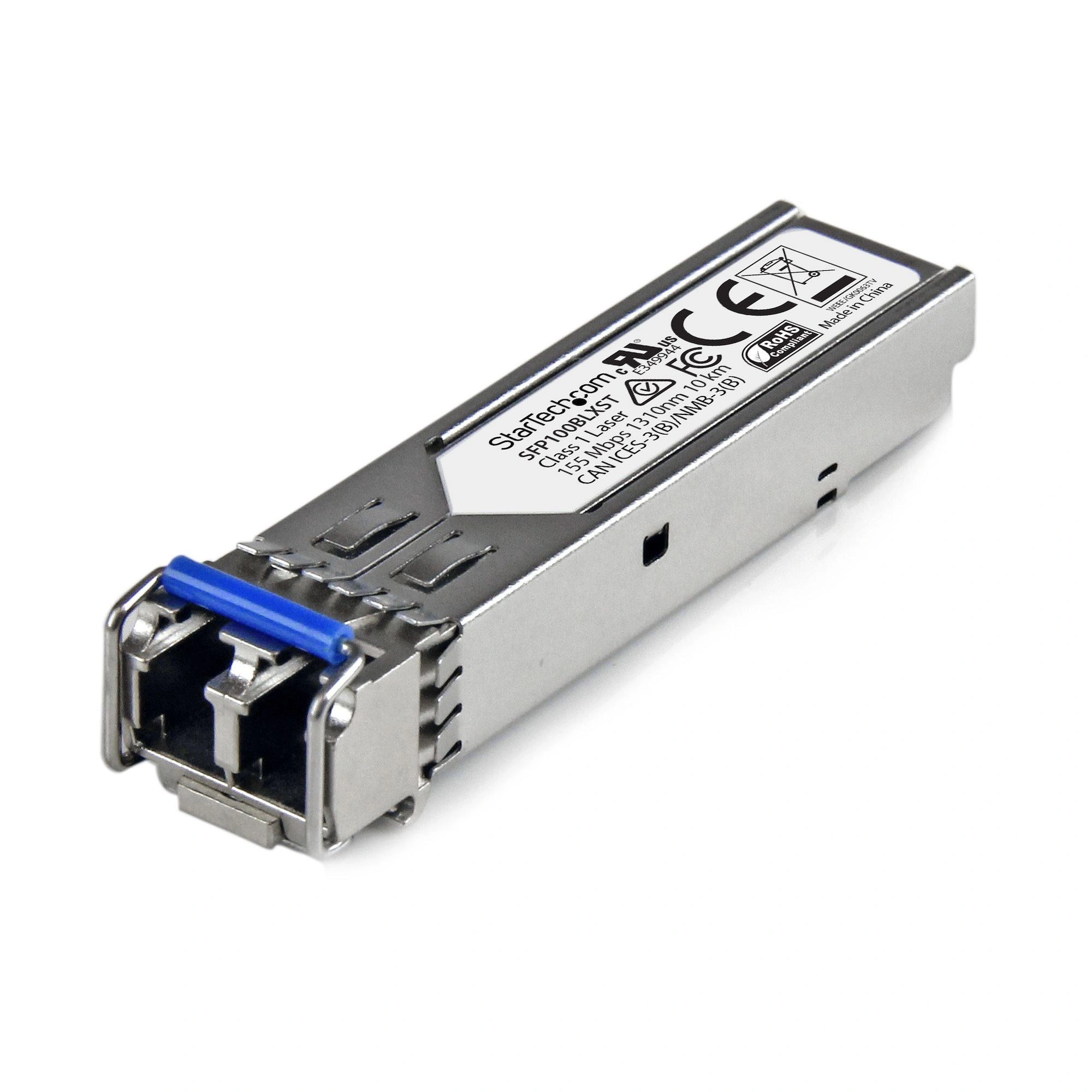 StarTech.com Módulo Transceptor SFP Compatible con MSA sin Codificar - 100BASE-LX - Transceptor Fibra Monomodo (SMF) de 100 MbE - SFP Ethernet de