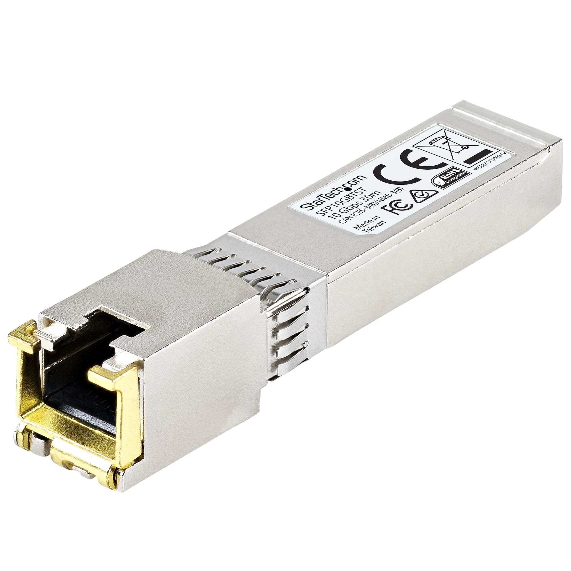 StarTech.com Módulo Transceptor SFP+ Compatible con MSA sin Codificar - 10GBASE-T - SFP a RJ45 Cat6 / Cat5e - SFP+ Ethernet Gigabit de 10Gb - RJ4