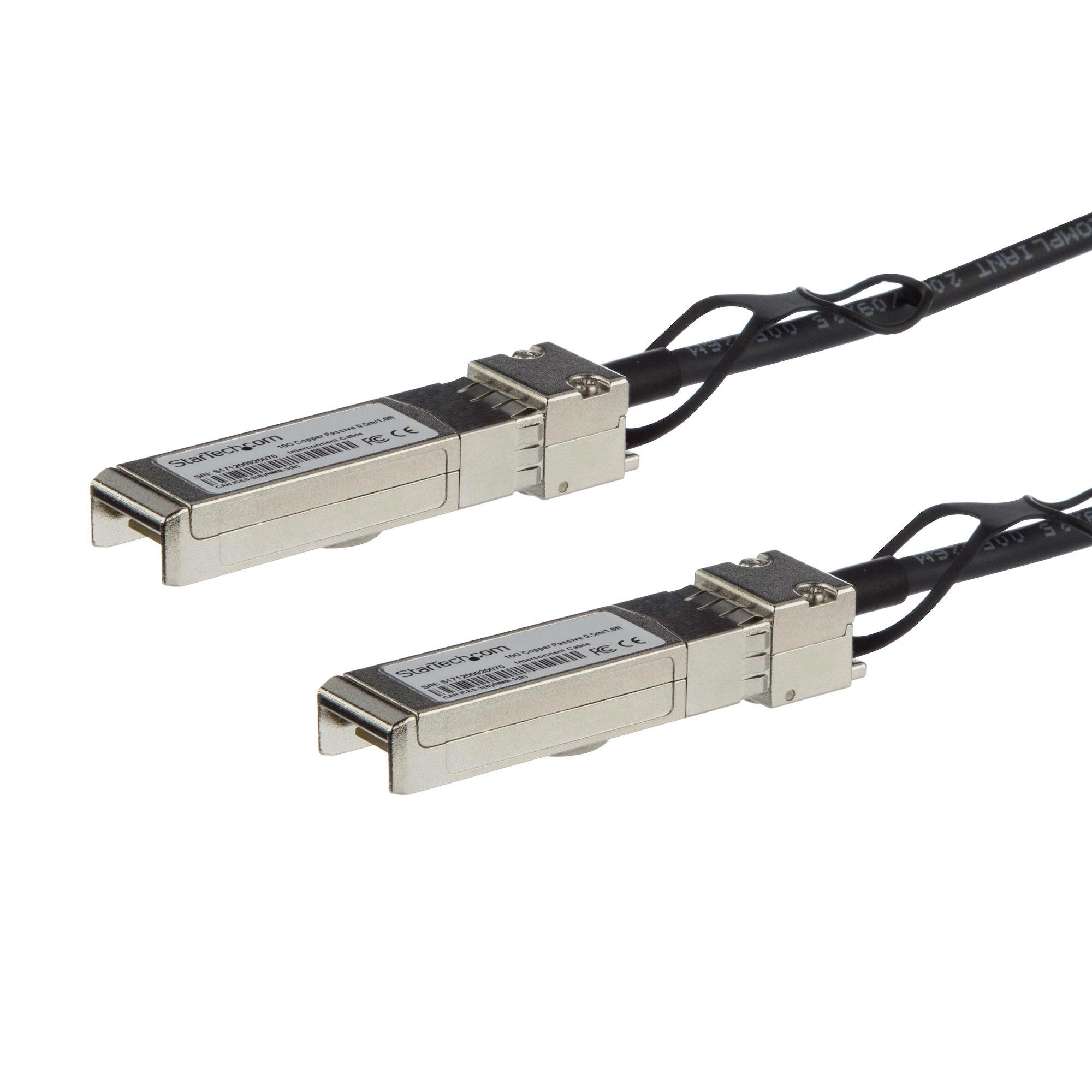 StarTech.com Cable de 1m Twinax Direct Attach SFP+ a SFP+ - 10G Compatible con MSA sin Codificar - DAC de Cobre SFP+ de 10 GbE - Módulo Transcept