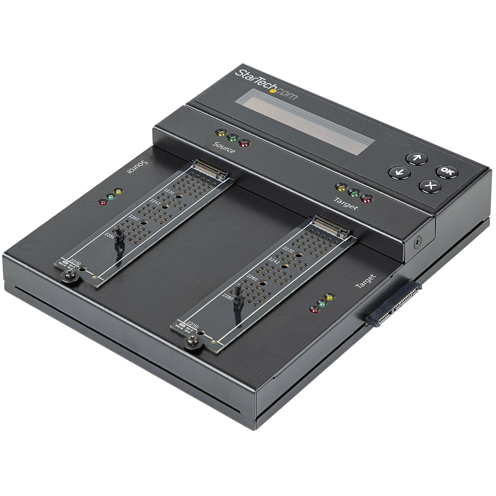 StarTech.com Clonador y Borrador Autónomo de Unidades de Almacenamiento SATA M.2 - NVMe M.2 - Duplicador Copiador Externo Offline de Unidades HDD