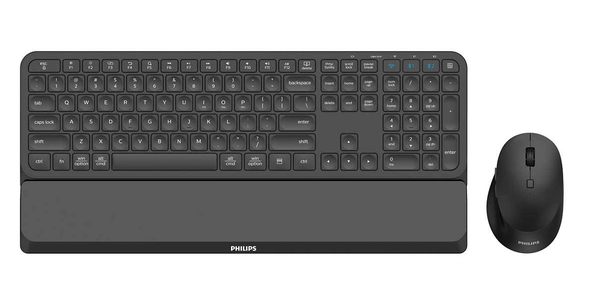 Philips 6000 series SPT6607B/16 teclado Ratón incluido Universal RF Wireless + Bluetooth Negro