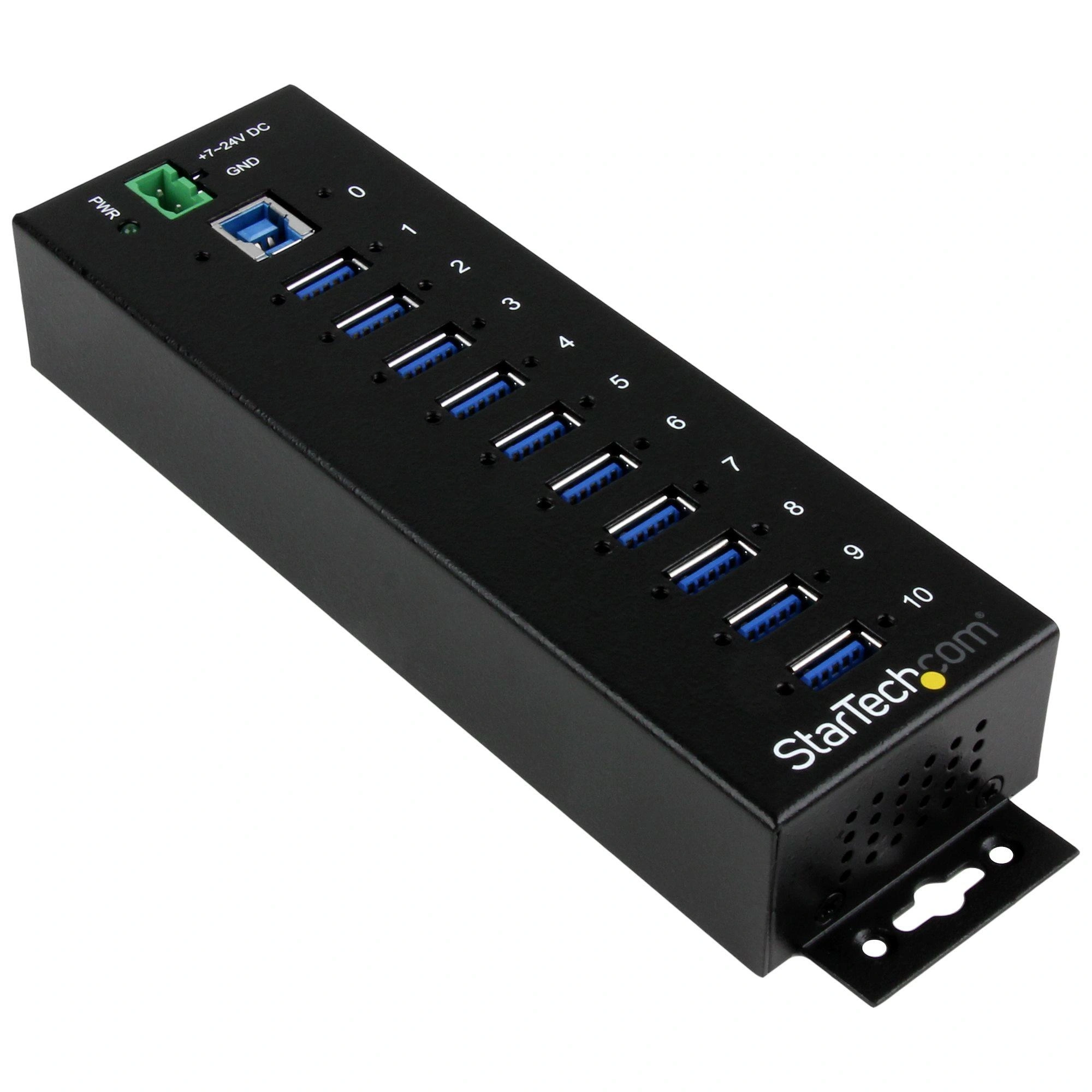 StarTech.com Hub Industrial de 10 Puertos USB 3.0 - 5Gbps - Ladrón Concentrador USB-A con Protección Antiestática ESD y Protección de Picos - de