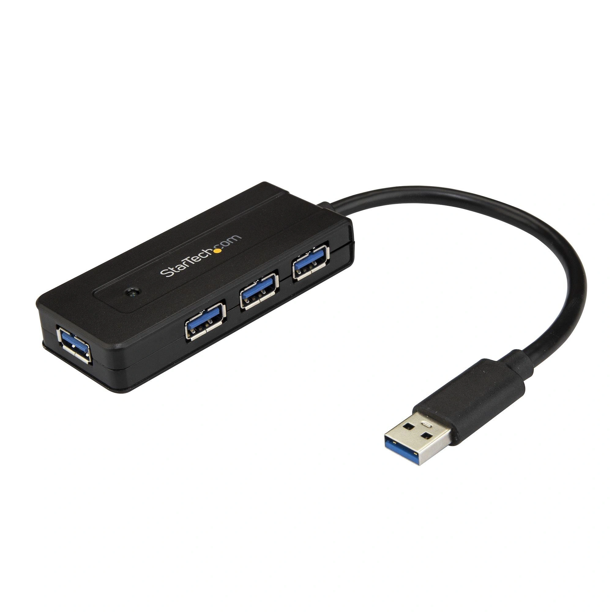 StarTech.com Hub Concentrador Portátil USB 3.0 SuperSpeed de 4 Puertos de 5Gbps con Carga Rápida - Ladrón USB 3.2 Gen 1 Tipo A - Alimentado por e