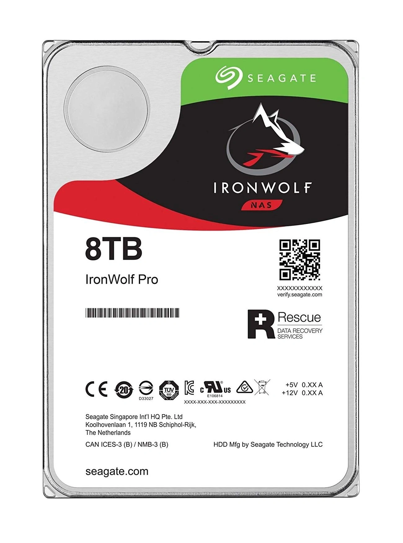 Seagate IronWolf Pro ST8000NE001 disco duro interno 8 TB 7200 RPM 256 MB 3.5" Serial ATA III