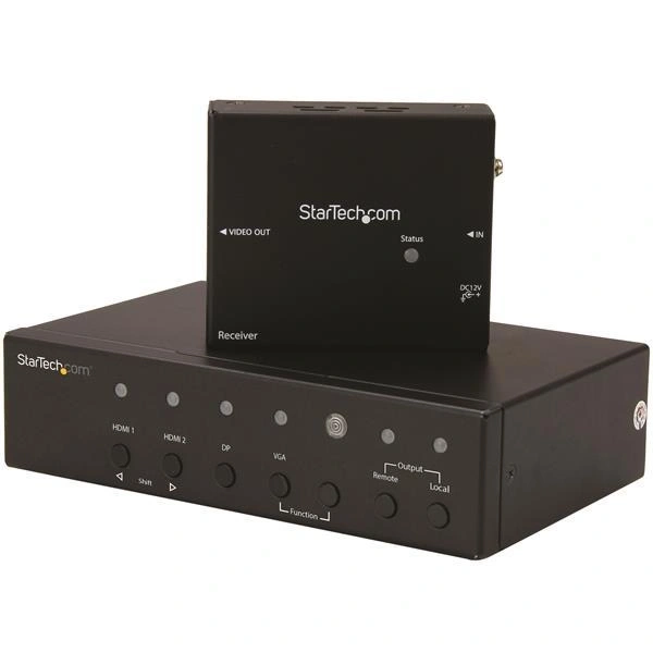 StarTech.com Alargador HDBaseT DisplayPort, VGA y HDMI con Conmutador Incorporado - 4K - Extensor HDMI por Cable UTP Cat5 o Cat6