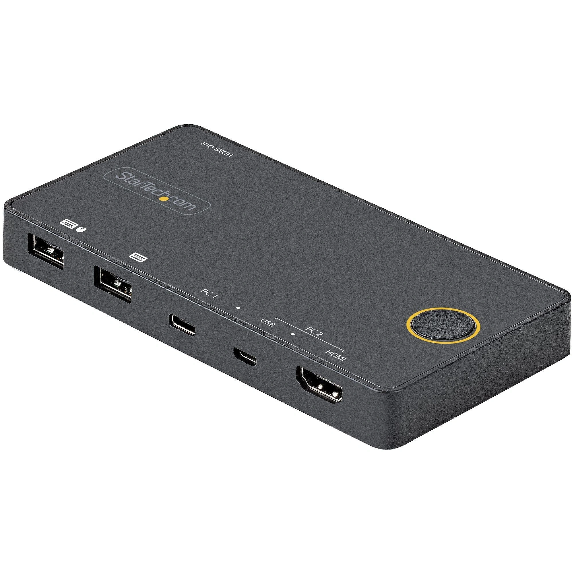 StarTech.com Switch Conmutador de 2 Puertos Híbrido USB-A HDMI y USB-C para 1 Monitor HDMI 2.0 4K de 60Hz para Ordenador de Sobremesa o Portátil