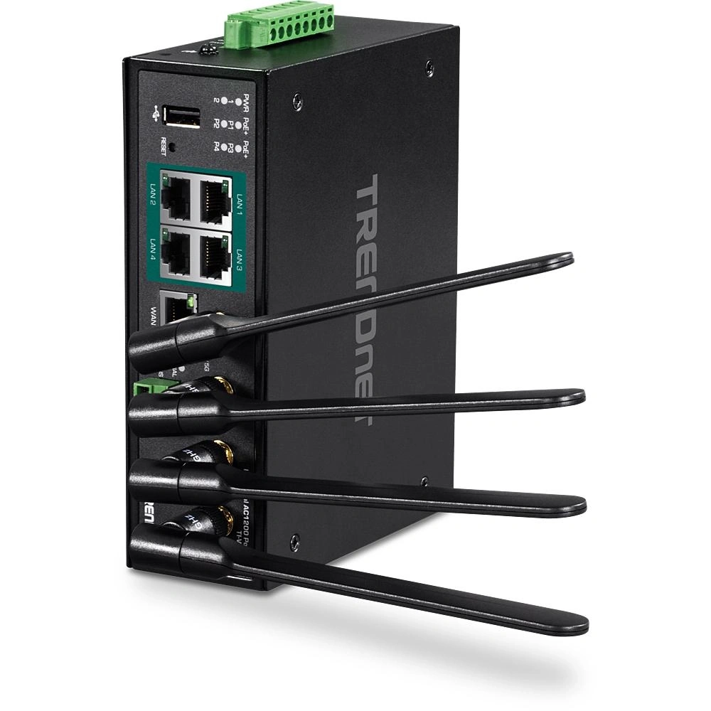 Trendnet TI-WP100 router inalámbrico Gigabit Ethernet Doble banda (2,4 GHz / 5 GHz) Negro