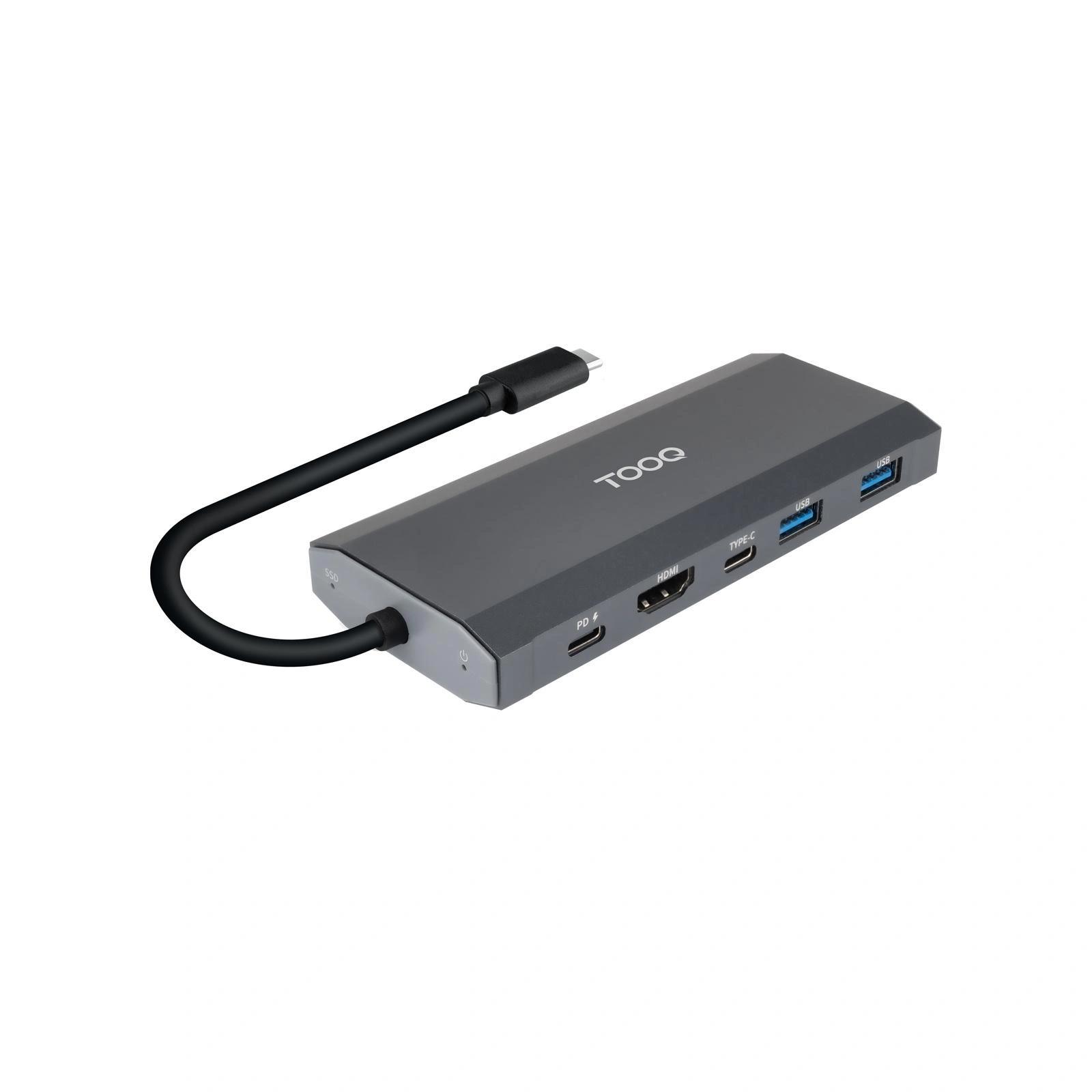 Carcasa Disco Duro Tooq Tqe-2241G Para Ssd M.2 + Hub Usb Tipo C 5 En 1 – imagen 2