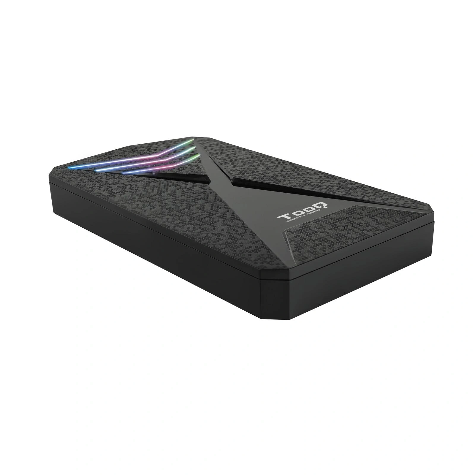 TooQ TQE-2550RGB caja para disco duro externo Carcasa de disco duro/SSD Negro 2.5"
