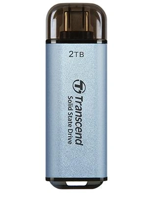 Transcend ESD300 Tecnología Thunderbolt (Rayo) 2 TB USB tipo A a USB tipo C USB 3.2 Gen 2x2 Azul