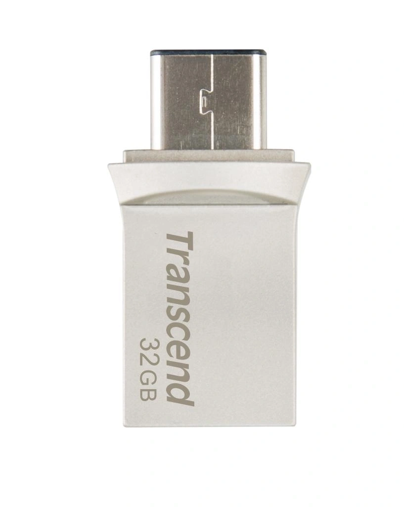 Transcend JetFlash 890 32GB unidad flash USB USB Type-A / USB Type-C 3.2 Gen 1 (3.1 Gen 1) Negro, Plata