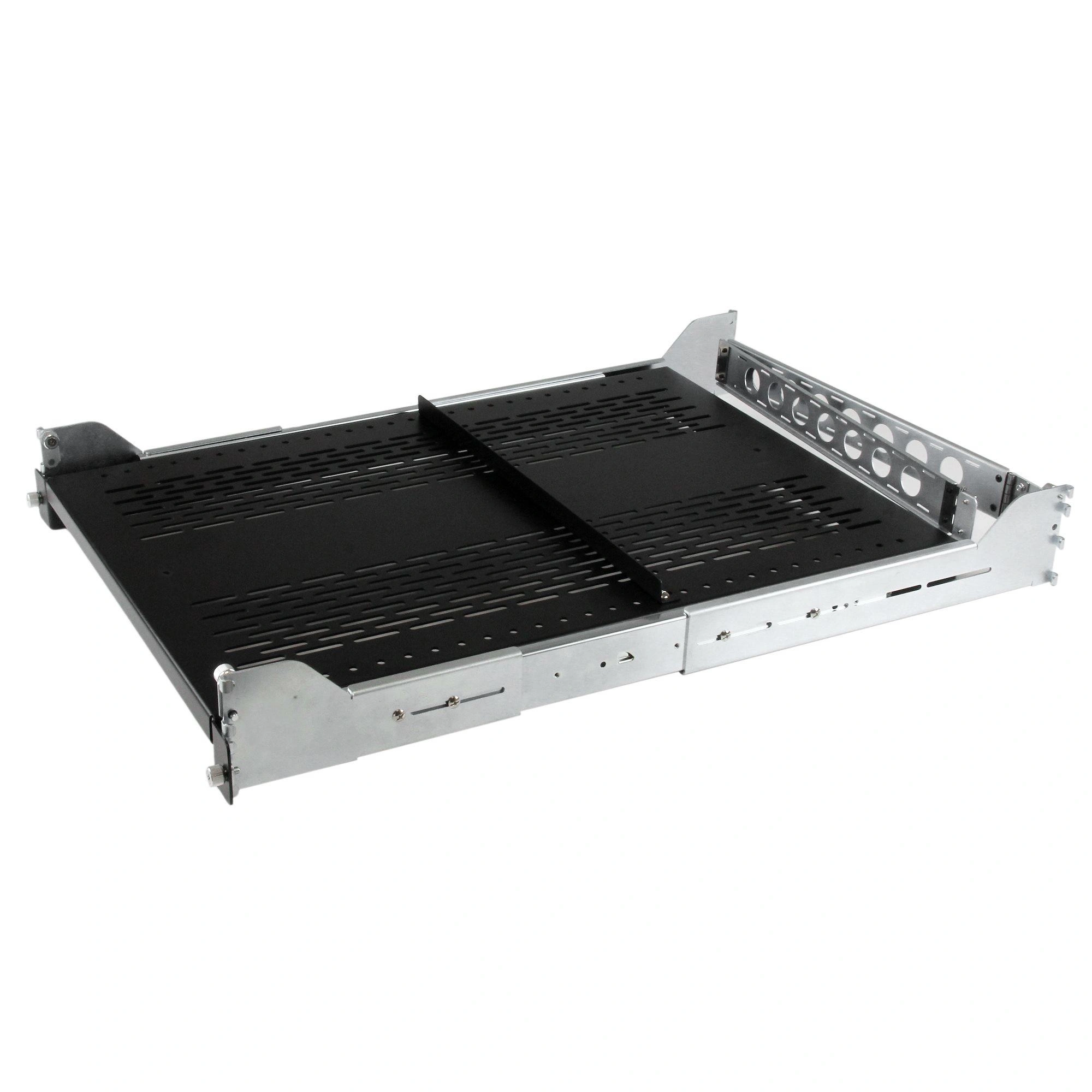 StarTech.com Bandeja Ventilada 2U Deslizante de 19" para Rack de Servidores con Brazo de Gestión de Cables - Profundidad ajustable de 70,3 a 80,2