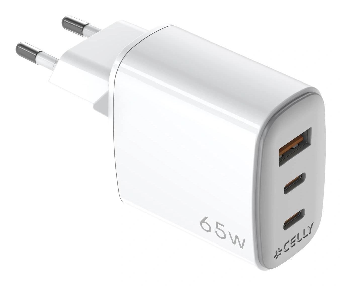 Celly UPTC1USB2USBC65 cargador de dispositivo móvil Smartphone, Tableta, Teléfono Blanco USB Interior