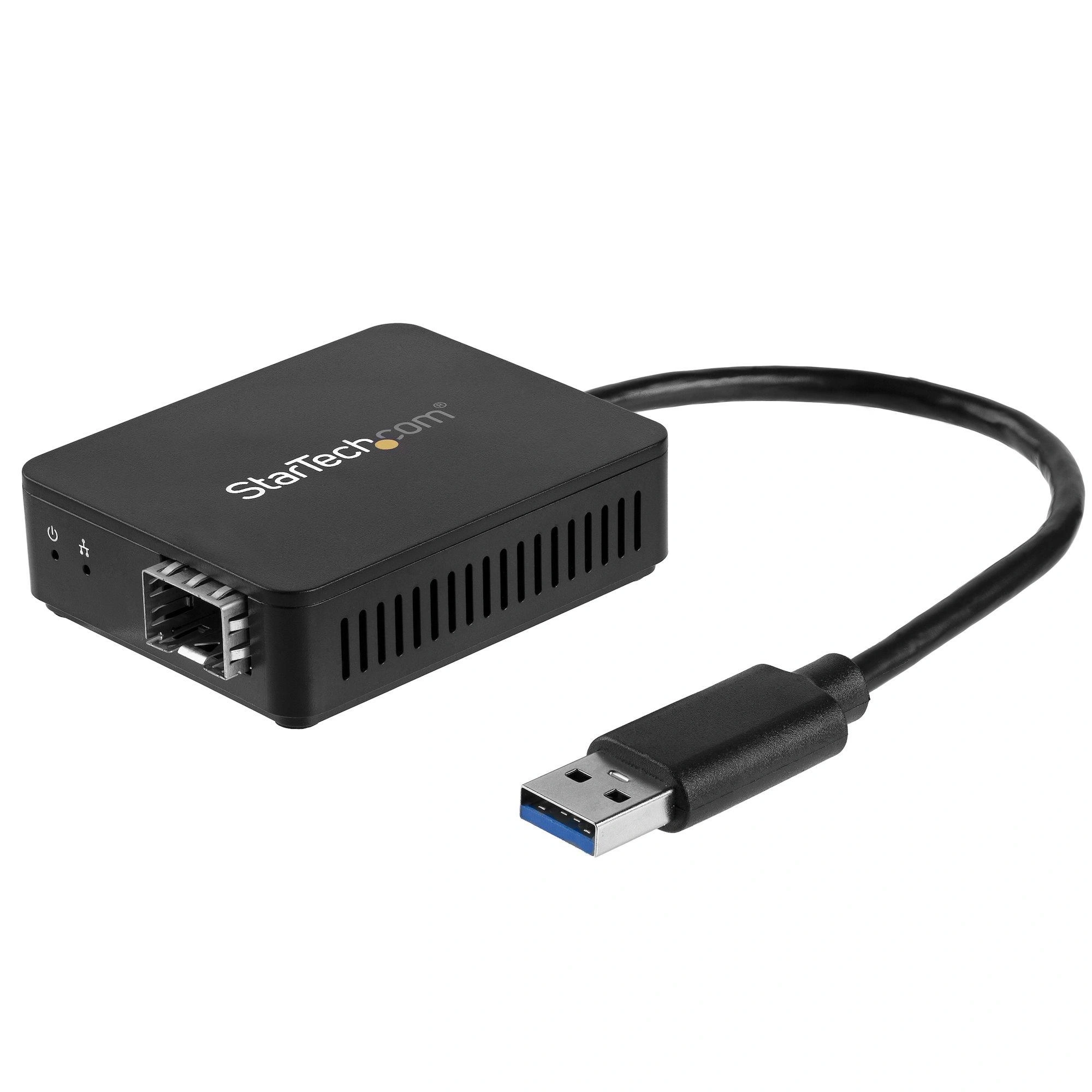 StarTech.com Adaptador USB 3.0 a Fibra Óptica - Adaptador Compacto USB a Ranura SFP Abierta - Adaptador de Red USB a Gigabit - Adaptador USB 3.0
