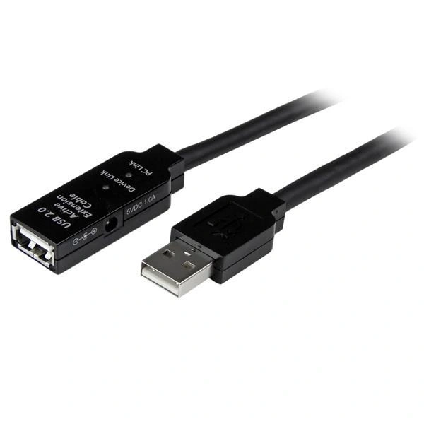 StarTech.com Cable 10m Extensión Alargador USB 2.0 Activo Amplificado - Macho a Hembra USB A - Negro
