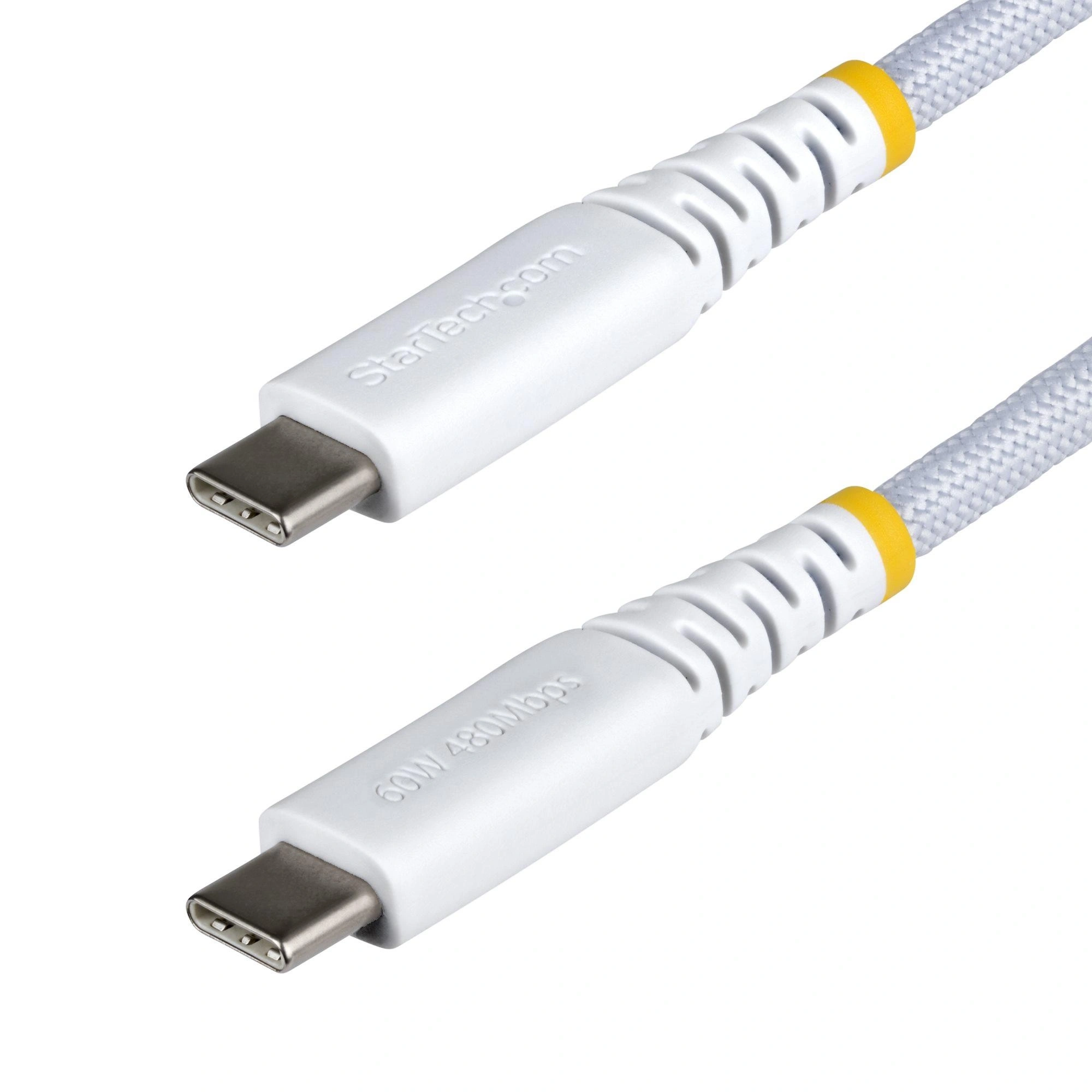 StarTech.com Cable de Carga USB-C Trenzado de TPE y Nailon de 15cm - Cable Cargador USB Tipo C - - Cable Cargador para Portátil o Tablet - Cable