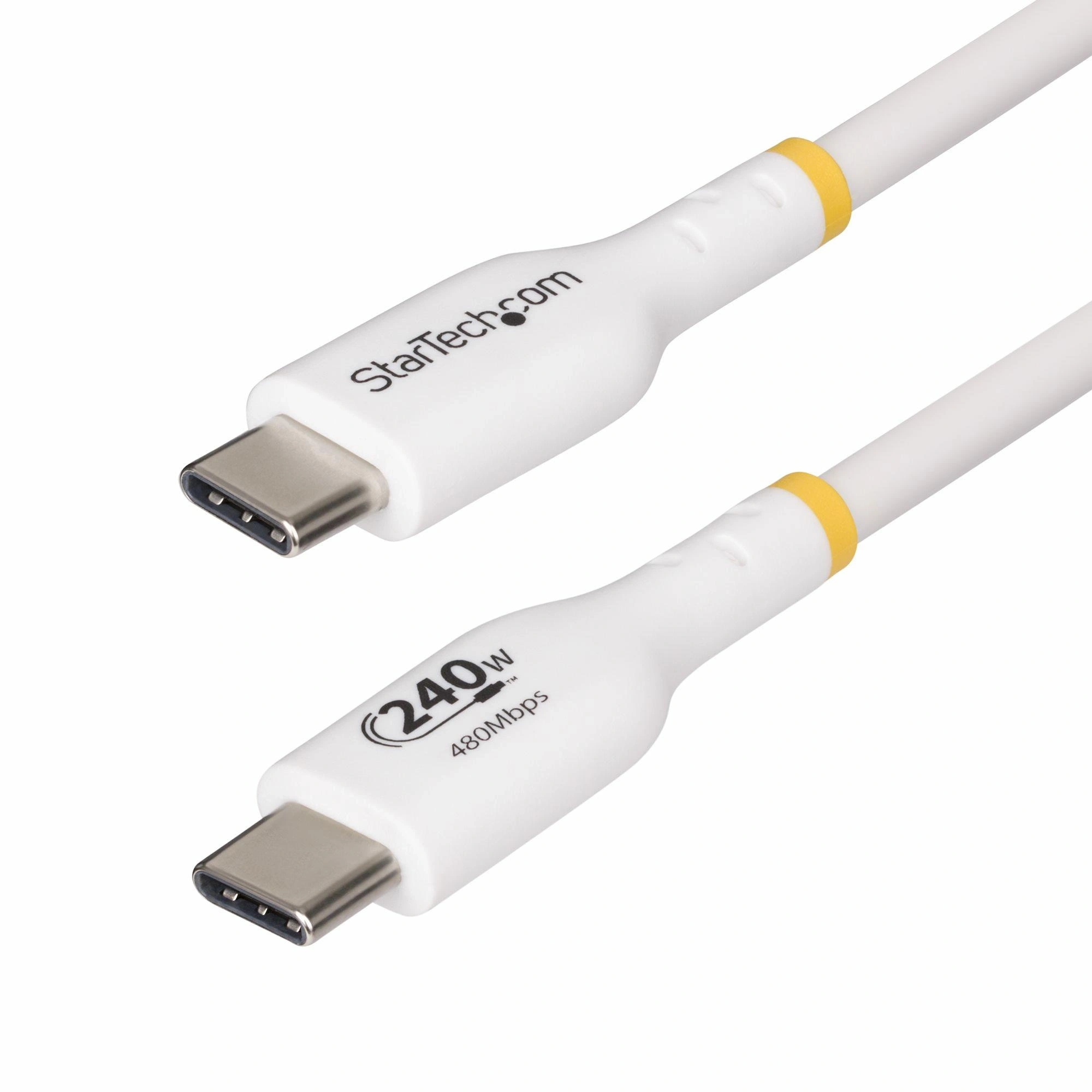 StarTech.com Cable de Carga para Portátil USB-C de 3m - Cable USB Tipo C USB 2.0 para Portátil - Blanco - Cable con Certificación USB-IF - PD 240