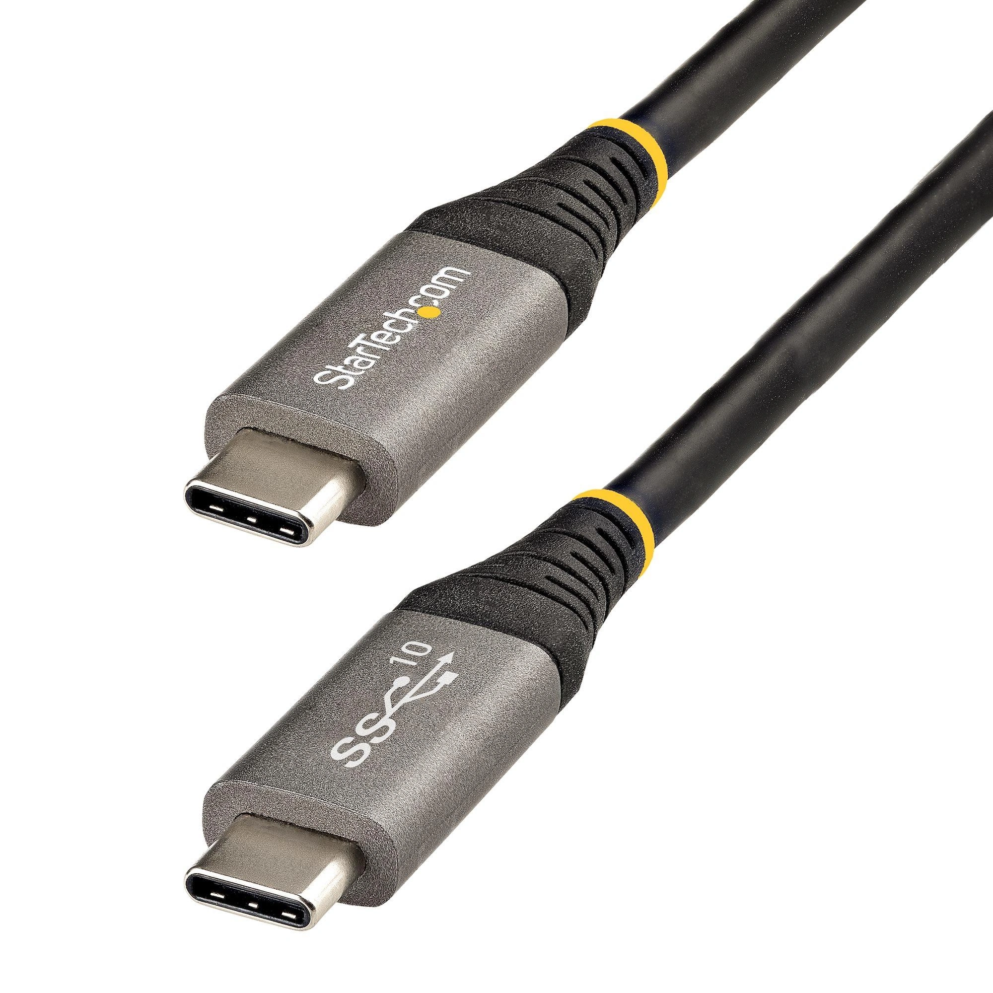 StarTech.com Cable de 1m USB-C de 10Gbps - Cable USB Tipo C Certificado por USB-IF - Cable USB TipoC USB 3.1/3.2 Gen 2 - Con Carga por Entrega de