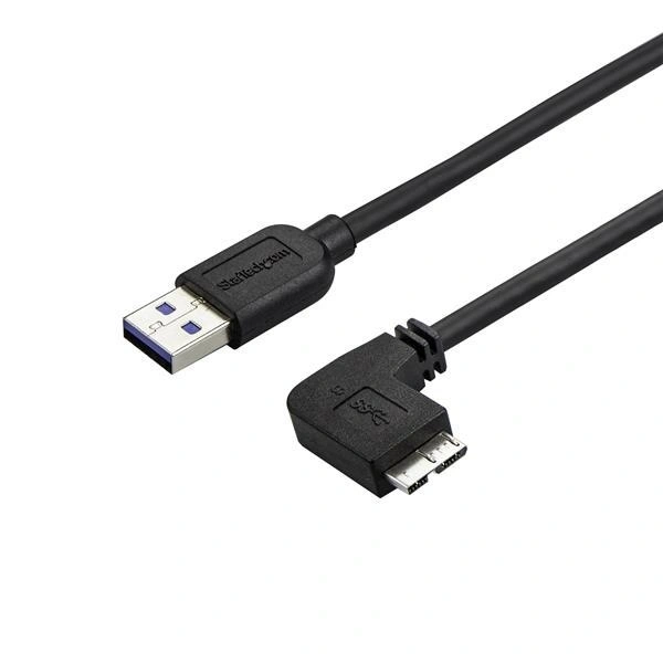 StarTech.com Cable delgado de 0,5m Micro USB 3.0 acodado a la derecha a USB A